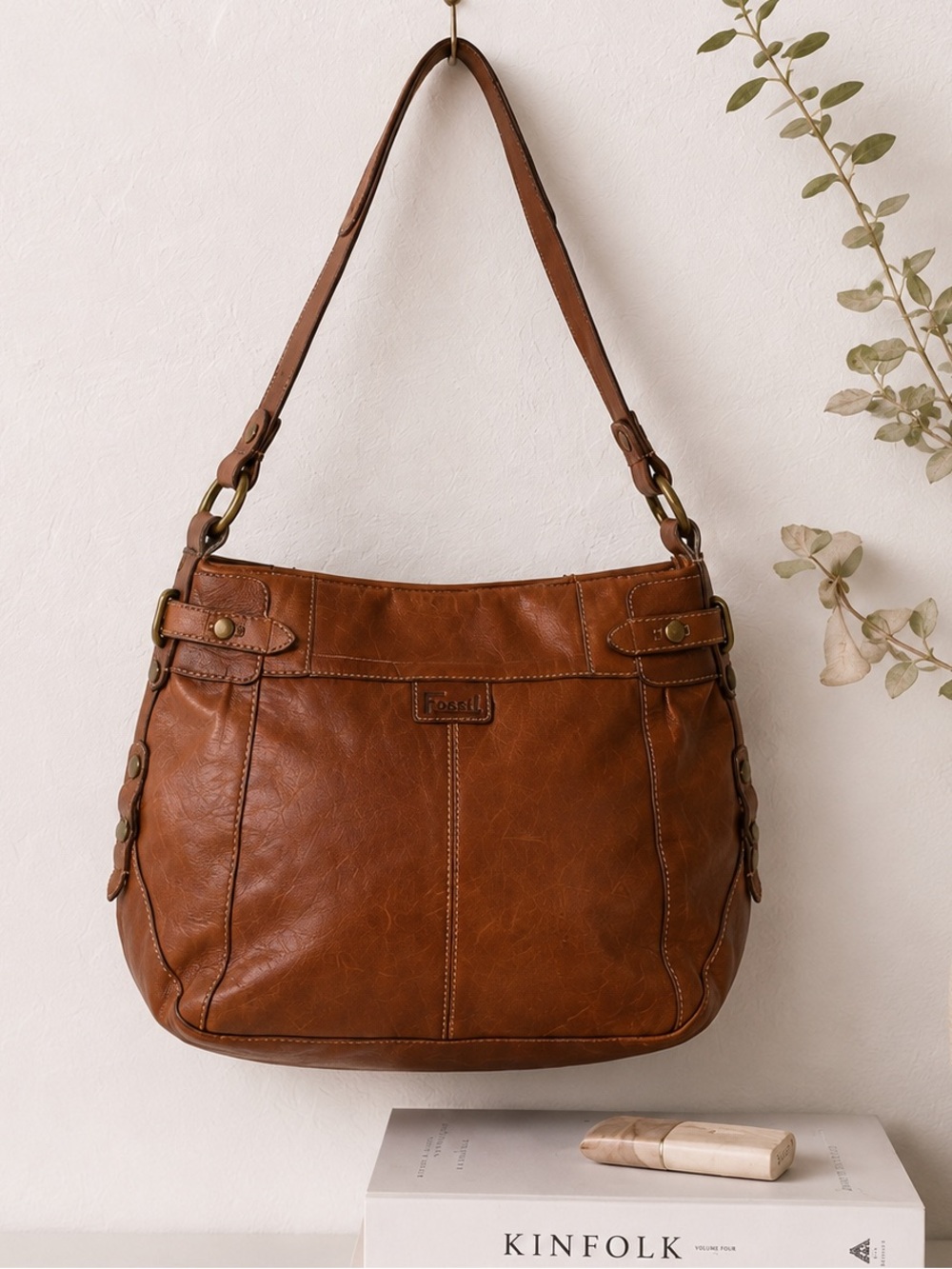 Fossil Brown Leather Shoulder Bag - Women's Tote